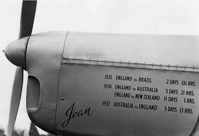 jean batten flights on cowling 0271-0001